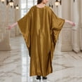 thumbnail image 6 of Arnsht Caftans for Women Solid Color Chiffon Plus Size Kaftan Dresses Beach Cover Up V Neck Batwing Sleeve Caftans Loungewear Gold Free Size, 6 of 7