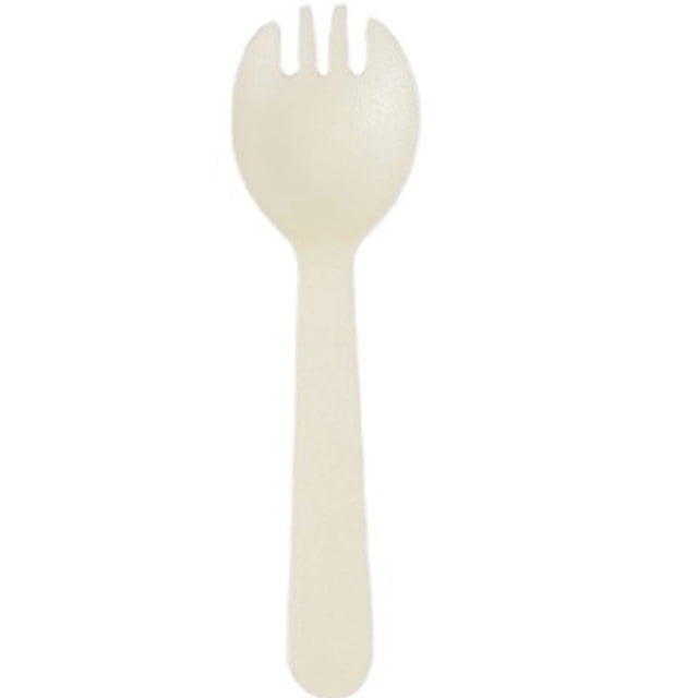 MesaSe 100Pcs Sporks Durable PS Material Plastic Spoons and Forks Smooth Edges Spork Multi-Purpose Design Plastic Spoons Pink