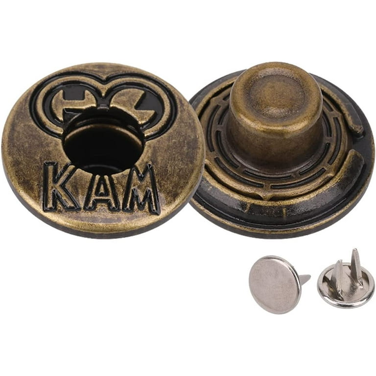 KAM 20mm Jean Buttons Bronze Snap Fastener Adjustable Durable No