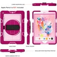 thumbnail image 5 of iPad 10.2 Case 2020/2019, iPad 8th/7th Gen Crossbody Case, Dteck Heavy Duty Rotating Hand Grip Pencil Holder Rugged Shockproof Case with Carry Shoulder Strap for iPad 10.2 inch 2020/2019,Rose+Pink, 5 of 8
