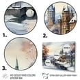 thumbnail image 3 of Designart "Enchanting Christmas Village in Winter I" Landscapes Framed Wall Art - Traditional White Winter Landscape Hallway Framed Wall Art Decor, 3 of 6