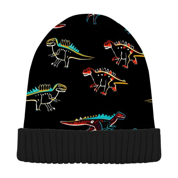 joogoo Dinosaur-a2 Beanie Hats Cuffed Winter Warm Knit Thick Beanies