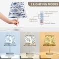 thumbnail image 4 of BZSMCE Table Lamp Creative Design Blue Art Flower Pattern Simple Pattern Night Light, 4 of 8