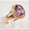 thumbnail image 2 of 14K Yellow Gold 3.20 ct Diamond and Amethyst Halo Engagement Ring, 2 of 6