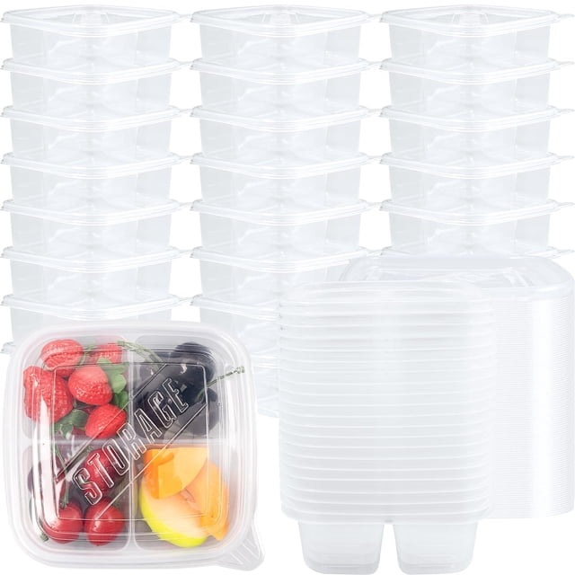 Reusable Lunchable Containers with Lids, Compartment Snack Containers Clear Plastic Snack Container for Kids Adults Meal Prep, Food, Snacks, Lunch, Grab and Go
