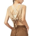 thumbnail image 4 of Womens Summer Workout Tops, Sexy Backless Yoga Draw Rope Shirts Open Back Activewear Running Sports Gym Quick Dry Tank Fitness Smock Outside, 4 of 7