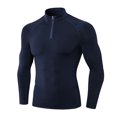 thumbnail image 1 of Minnieouse Ropa interior térmica para hombre, camisetas de invierno de cuello alto para hombre, cuello con cremallera, jersey para exteriores, Camisetas Azul oscuro, 1 of 6