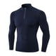thumbnail image 2 of Minnieouse Ropa interior térmica para hombre, camisetas de invierno de cuello alto para hombre, cuello con cremallera, jersey para exteriores, Camisetas Azul oscuro, 2 of 6