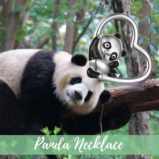 Collier Panda en Argent Sterling 925 Bijoux Cadeaux Panda pour