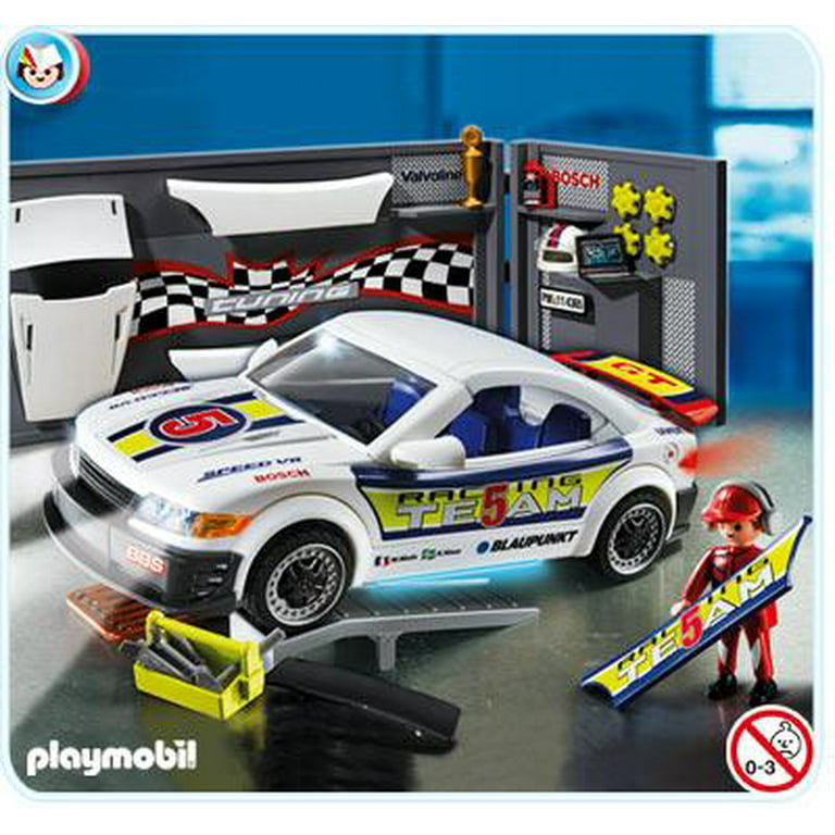 Kina Clancy skuffet Playmobil Police Car Repair Shop and Race Car with Headlights Set #4365 -  Walmart.com