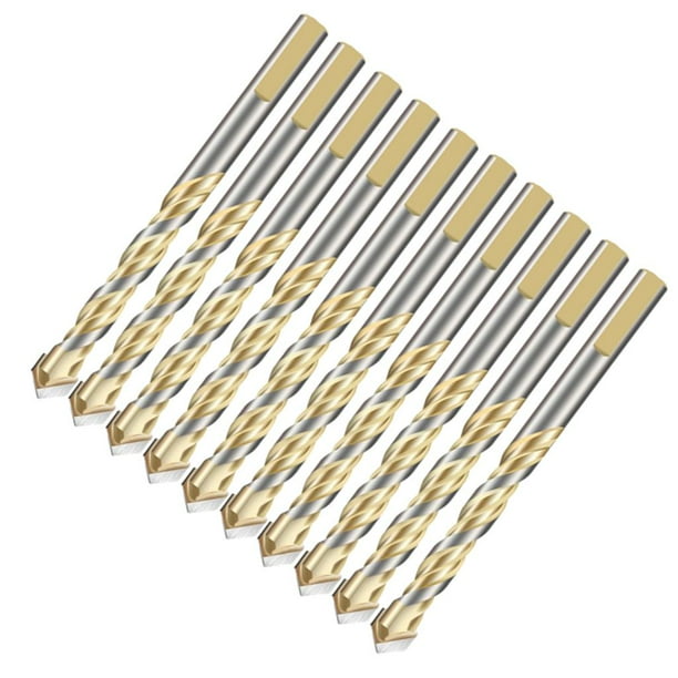 Paquete de 10 brocas huecas, brocas para cerámica, brocas para hormigón, brocas para piedra. Dorado