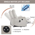 thumbnail image 5 of Power Lift Recliner Chair for Elderly with Massage and Heat, Electric Lift Recliner Single Sofa with USB Charge Port and Side Pockets for Living Room, Beige, 5 of 7