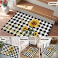 thumbnail image 5 of Sunflowers Entryway Rug 2'x3'&nbsp; Non Slip Front Door Mats, Spring Summer Bees Floral Black Plaid Entrance Rugs Indoor Outdoor Carpet, Washable Floor Mats Small Area Rug for Bedroom Kitchen, 5 of 8
