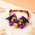 thumbnail image 4 of ZZAIXHL Halloween Pet Collar for Dogs Cat Collar with Orange Pumpkin Bow Bell Adjustable 11.02-16.93in Quick Release Breakaway Adjustable Buckle Cute Soft Collar for Small Medium Pets, 4 of 6