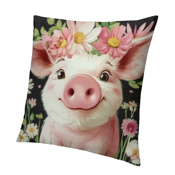 Patifu Just a Girl Who Loves Pigs Throw Pillow Covers Gifts for Pig Lovers Women Girls, Pig Decor Pillow Cases for Bedroom Living Room, Pig Piggy Pillowcases for Couch Bed 12x12in