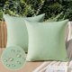thumbnail image 1 of Chenchen Pack of 2 Decorative Outdoor Solid Waterproof Throw Pillow Covers Spring Faux Linen Garden Farmhouse Cushion Cases for Patio Tent Balcony Couch Sofa 16x16 Inch Sage Green, 1 of 1