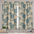 thumbnail image 2 of Ambesonne Japanese Valance & Curtain, Vintage Dragon Drawing Art, 55"x45", Pale Petrol Blue Beige, 2 of 7