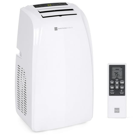 Sq Shop Best Choice Products 4-in-1 14,000 BTU Portable Air Conditioner Cooling and Heating Unit for Up to 650 Sq. Ft Rooms w/ 4 Casters, Remote Control, Window Vent Kit, LED Display ()