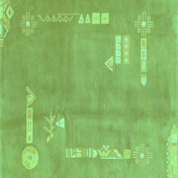 Ahgly Company Indoor Square Abstract Turquoise Blue Modern Area Rugs, 5' Square