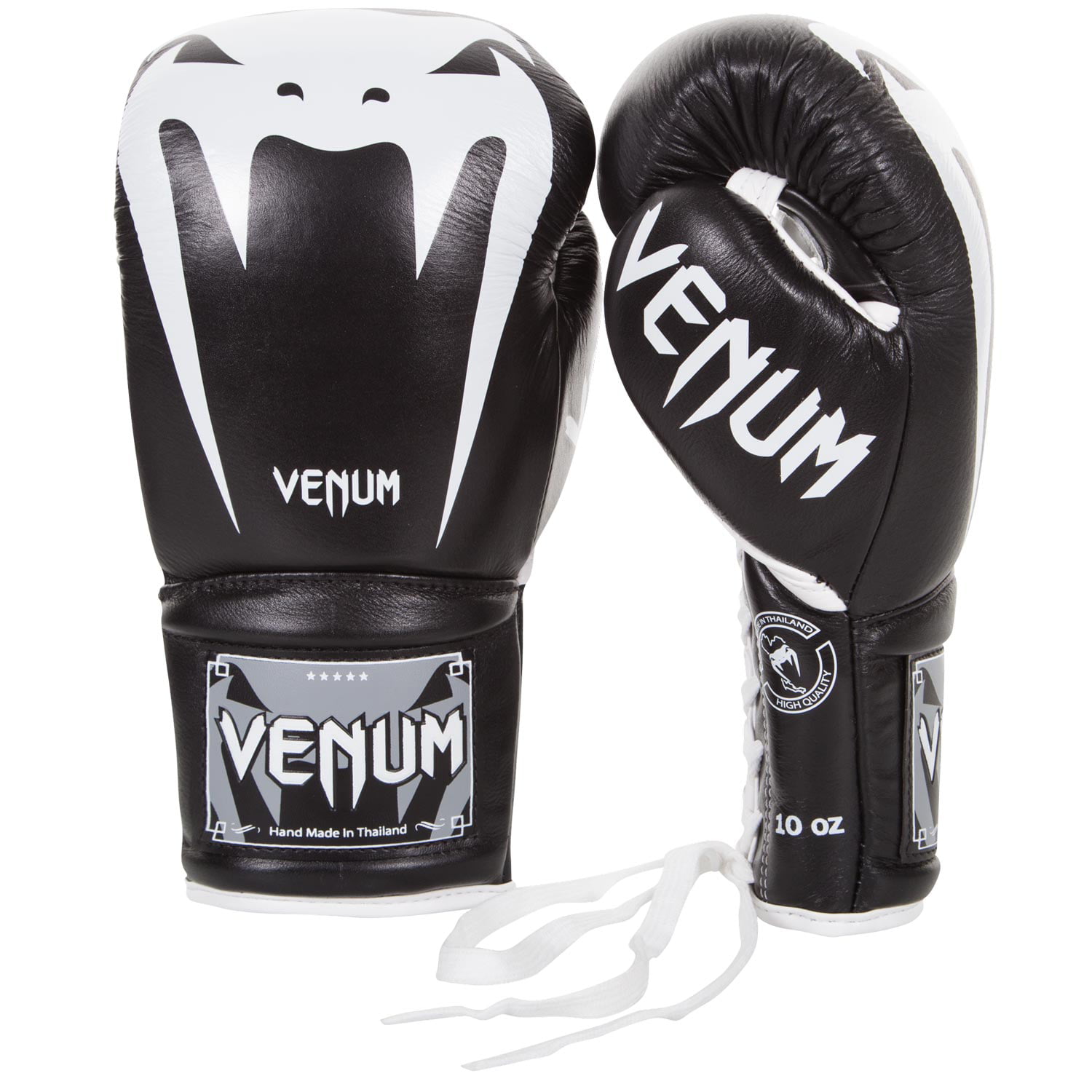 Venum Giant 3.0 Boxing Gloves Nappa Leather Sparring Muay Thai Black Black 