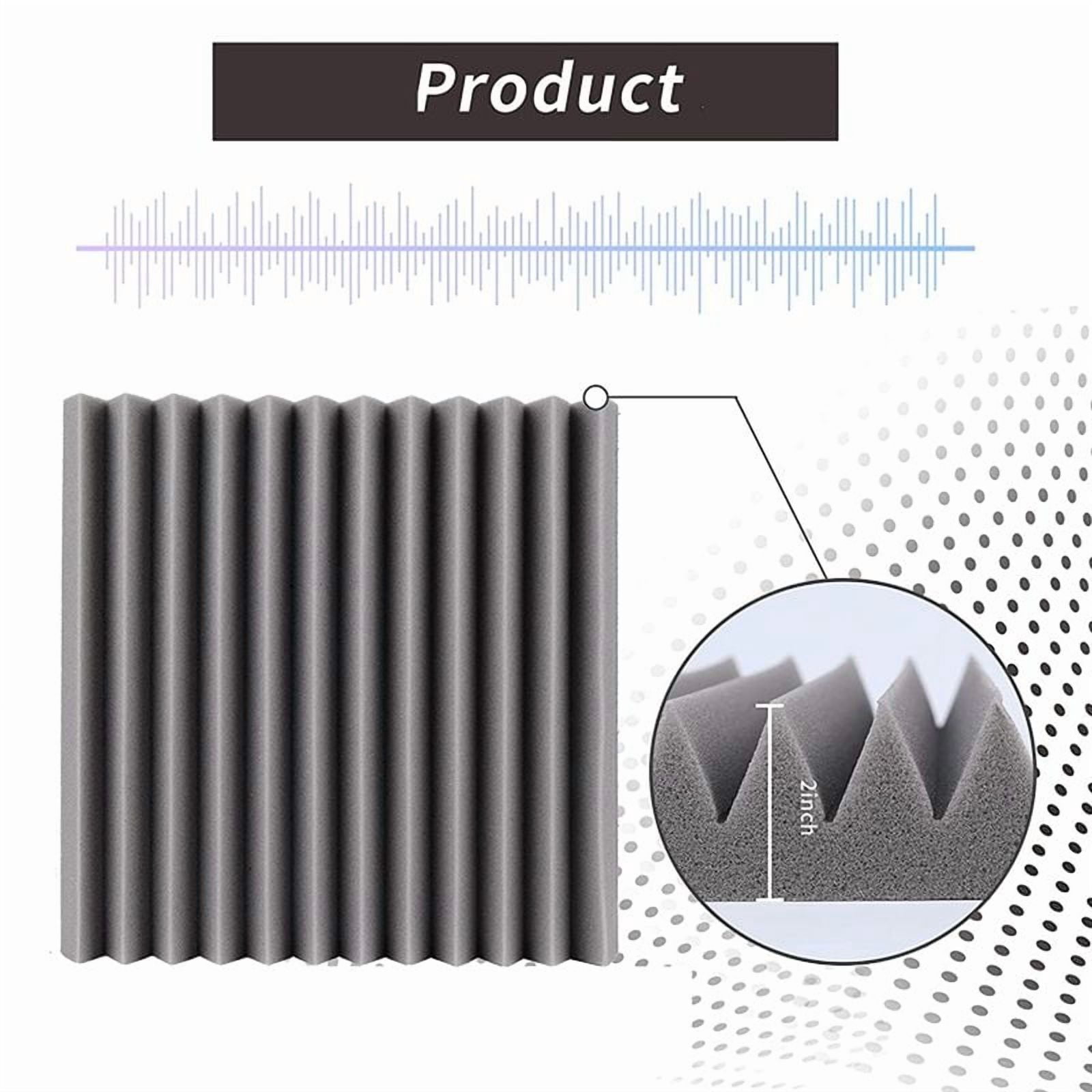 Acoustic Foam Panels 12 Pcs, Soundproof Wall Panels 30x30x5cm, High Density Sound Absorbing Panel for Walls White