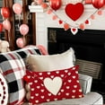 thumbnail image 2 of Valentines Gnomes Pillow Covers 18x18 Inch,Black Striped Gnomes Envelope Pillow Cases,Heart Decorative Valentines Day Cushion Covers Decor Sofa Couch(15), 2 of 6