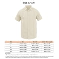 thumbnail image 4 of Camisa de playa de manga corta para hombre, informal, de moda, Color liso, cuello vuelto, Top con botones de encaje, 4 of 4