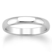 14kt White Gold Classic Wedding Band, 3 mm