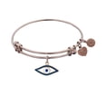 thumbnail image 1 of Pink Stipple Finish Brass Evil Eye Angelica Bangle Bracelet, 7.25", 1 of 1