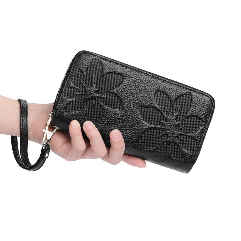 FALAN MULE Women's Leather Wallet Wristlet RFID photo 5
