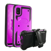 for Samsung A10e Case,Built-in Screen Protector Heavy Duty Full-Body Rugged Holster Armor Case [Belt Clip][Kickstand] for Samsung Galaxy A10E 5.8 Inches(Purple)
