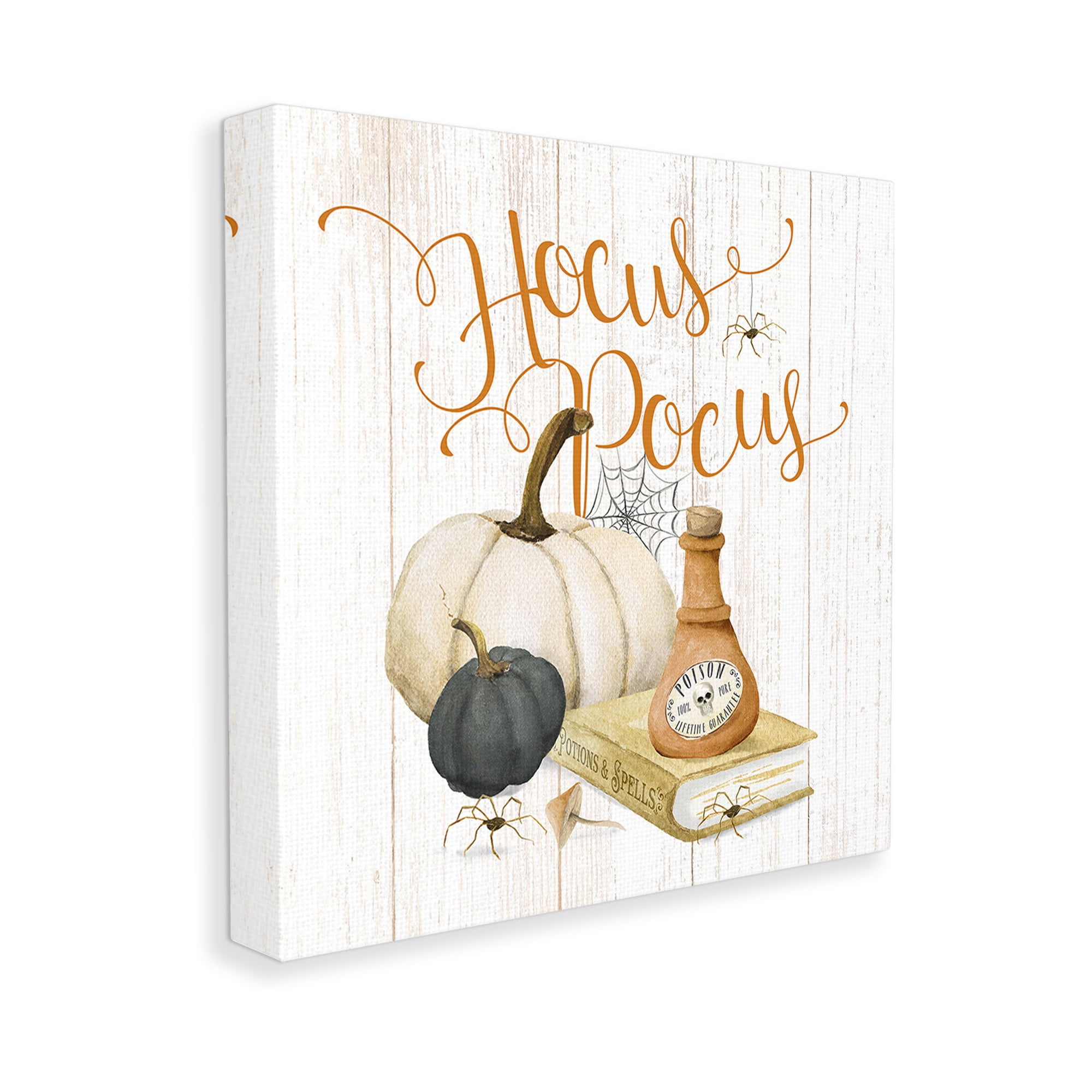Stupell Industries Hocus Pocus Halloween Phrase Holiday Painting Gallery Wrapped Canvas Art Print Wall Art, 24 x 24