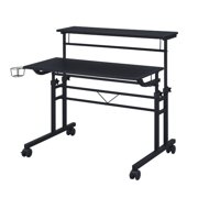 Harper & Bright Designs Adjustable Height Standing Desk Sit Stand Up Desk Workstation 35 Inch with Moveable Shelf for Office Home, Black