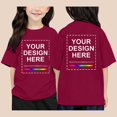 thumbnail image 2 of YAYUBA Toddler Girl Tops Solid Color Round Neck Back To School Short Sleeve T Shirt Fashion Holiday Shirts Preppy Tee for Boys & Girls, 1-2 Years,, 2 of 4