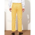thumbnail image 3 of Unique Bargains Men's Polka Dots Dress Pants Regular Fit Flat Front Printed Trousers 36 Yellow, 3 of 6