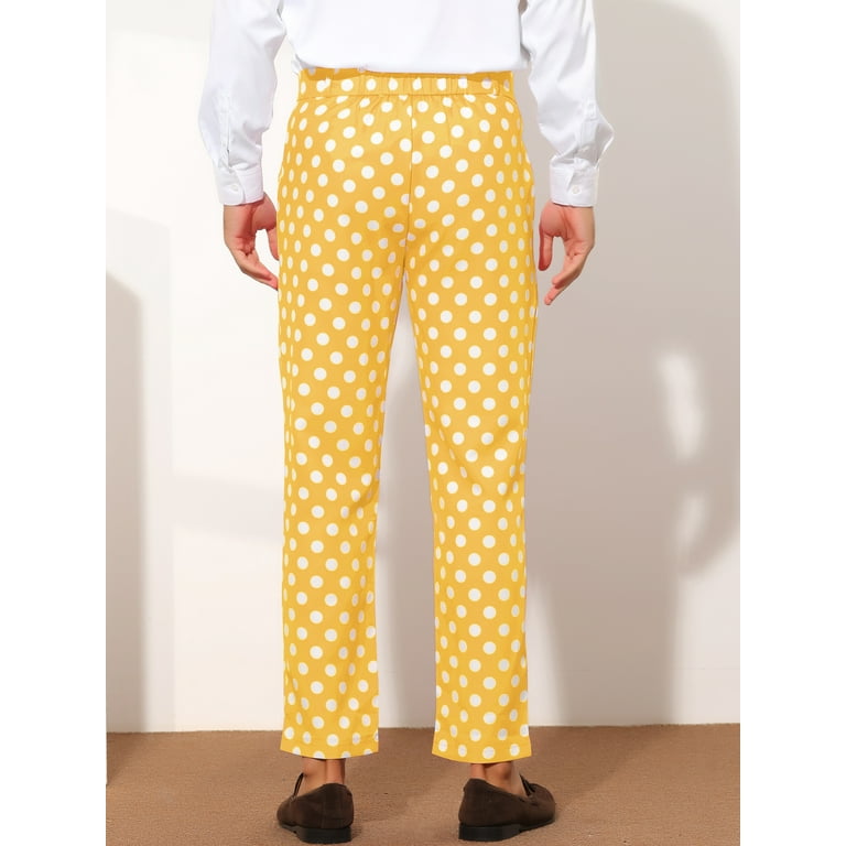 Unique Bargains Men's Polka Dots Dress Pants Regular Fit Unique Bargains Men's Polka Dots Dress Pants Regular Fit