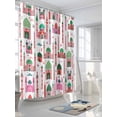 thumbnail image 3 of Shower Curtain Red Castle Stars Moon Bathroom Curtains with Hooks, Waterproof Fabric Colorful Graffiti Bath Shower Curtains Set for Bathroom Bathtubs Decor 72x72 Inch, 3 of 8