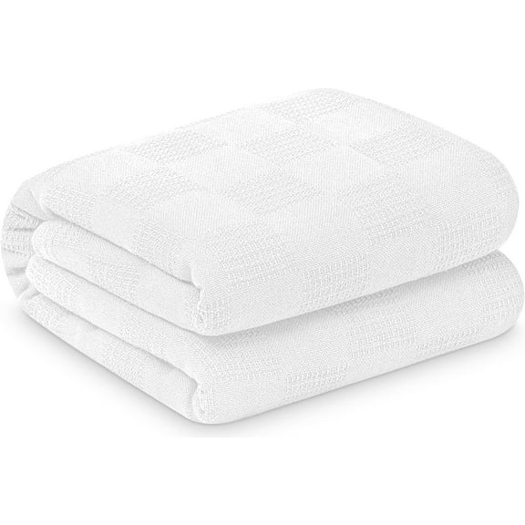 Linteum Textile Supply Institutional Snag-Free 66x90 Twin Hospital Blanket, White 1 Pack