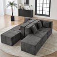 thumbnail image 6 of BEHOST 130" 6-Piece Modular Sectional Sofa with 2 Movable Ottomans, U-Shaped Cloud Couch for Living Room, Modern Chenille Deep Seat Sofa Set, Flexible Oversized Sleeper Couches, Dark Gray, 6 of 11