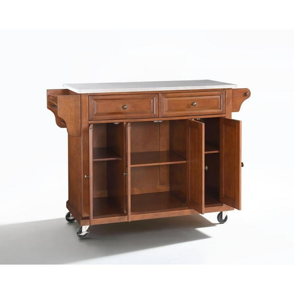STAINLESS STEEL TOP KITCHEN CART/ISLAND IN CLASSIC CHERRY FINISH