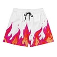 thumbnail image 4 of Ecqkame Mens Flame Graphic Shorts Fashion Cool Lightweight Running Athletic Shorts Drawstring Waist Casual Track Beach Shorts 04-Pink-B S, 4 of 9