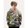 thumbnail image 3 of Ropa para niños Sudadera con capucha de otoño Sudadera con capucha con estampado de animales de dibujos animados de colores para niños Chándal de manga larga de moda de primavera, 3 of 5