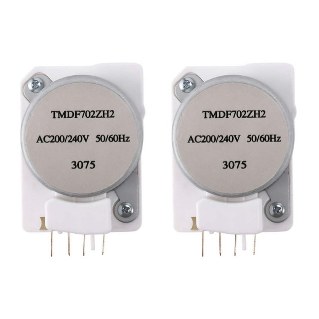 2X Minuteur de Décongélation pour Réfrigérateur, Contrôleur de Démarrage TMDF702ZH2, 2 x Accessoires de Réfrigération pour Réfrigérateur, Blanc&Gris
