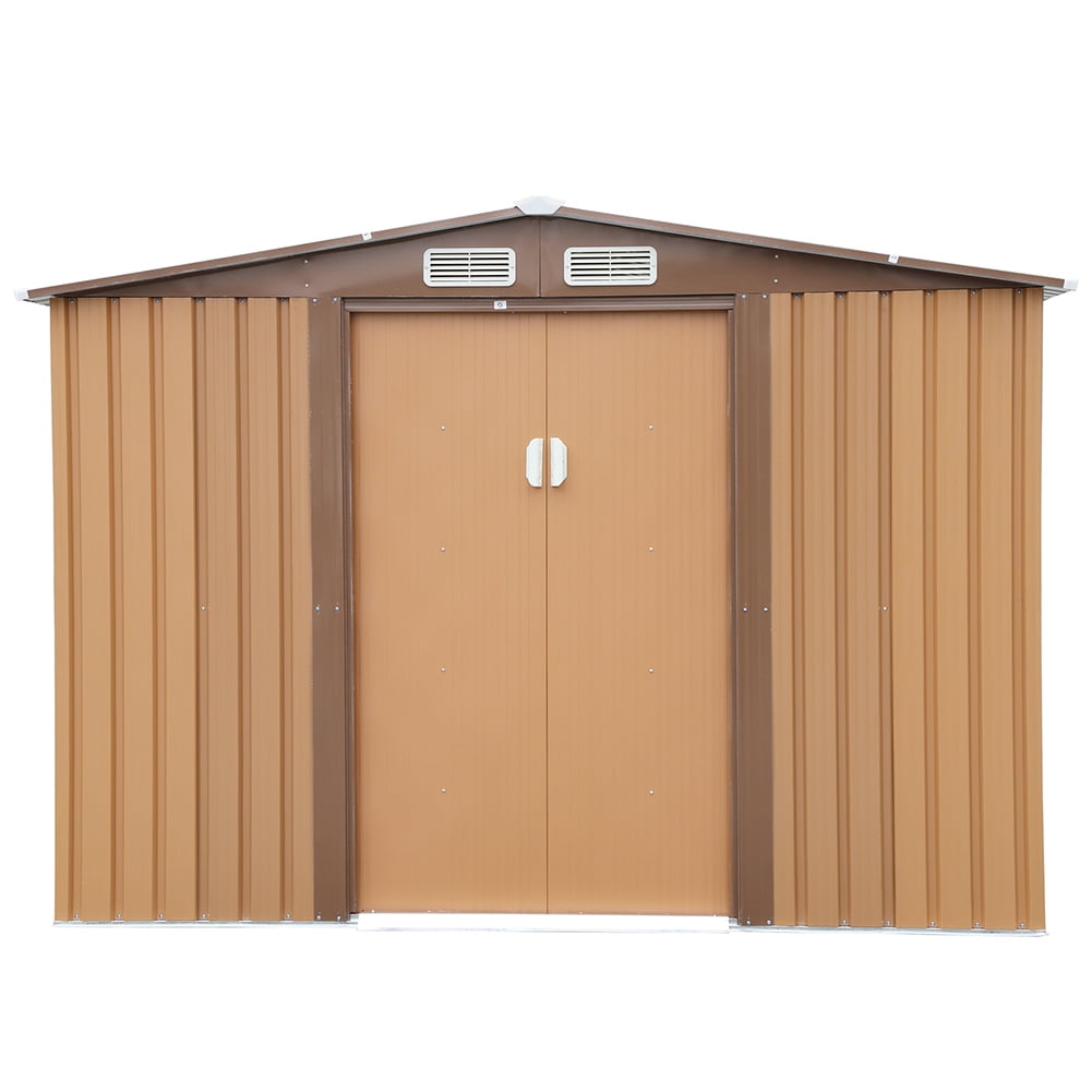 Kepooman 8' x 8' ft Outdoor Storage Shed, Store Patio Furniture, Garden tools, Bike accessories, beach chairs, and Lawn Mowers, Coffee Kepooman 8' x 8' ft Outdoor Storage Shed, Store Patio Furniture, Garden tools, Bike accessories, beach chairs, and Lawn Mowers, Coffee