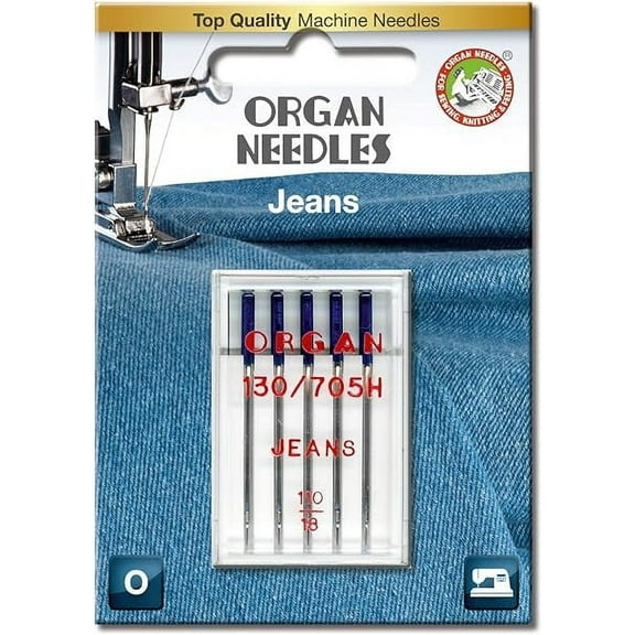 Teamwork Sewing Needles for Threading Thick Fabric - for Denim, Jeans, Canvas, and Coated Fabrics - #110/18-5 Needles
