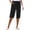 Black, variant on Capri Pants for Women Elastic High Waisted Knee Length Wide Leg Pants with Pockets Summer Casual Cropped Trousers