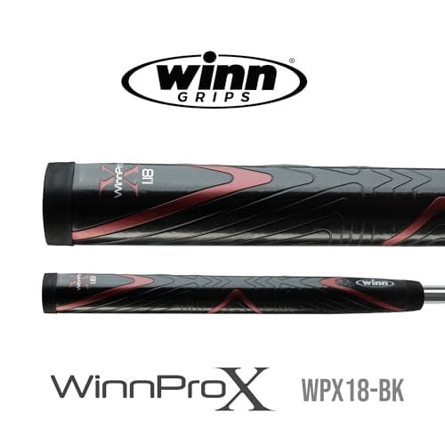 Winn Pro X 1.18 Putter Grip Midsize, Black/Red, Pro X 1.18 WPX18