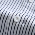 thumbnail image 6 of LpwkSSA Men's Cardigan Shirts Striped Print Long Sleeve Button Down Casual Fashion Loose Lapel Shirt Jacket With Pockets White XXXXL, 6 of 9