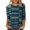 Navy, variant on Conairie Crew Neck T Shirts for Women Casual Stripe Loose 3/4 Sleeve Shirt Trendy Elegant Comfy Work Tee Pullover Outfits Blue L