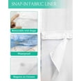 thumbnail image 3 of No Hook Shower Curtains with Snap in Liner, Coastal Shell Waterproof Fabric Shower Curtain, Blue Summer Beach Nautical Ocean Double Layers & See-Through Top Window Bathroom Curtains 66''x72'', 3 of 6